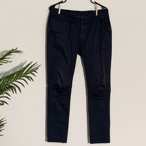 Slim navy blue chino pants